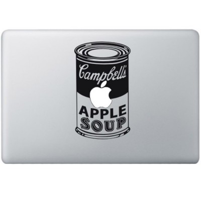 Campbells Apple Soup MacBook Sticker Zwarte Stickers